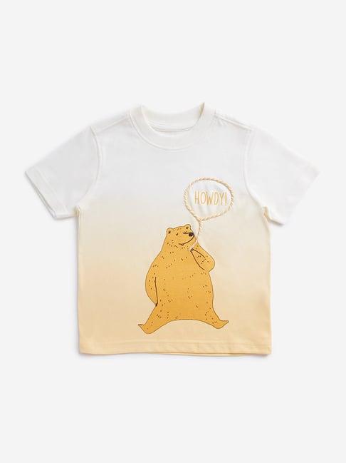 hop kids by westside yellow animal print t-shirt