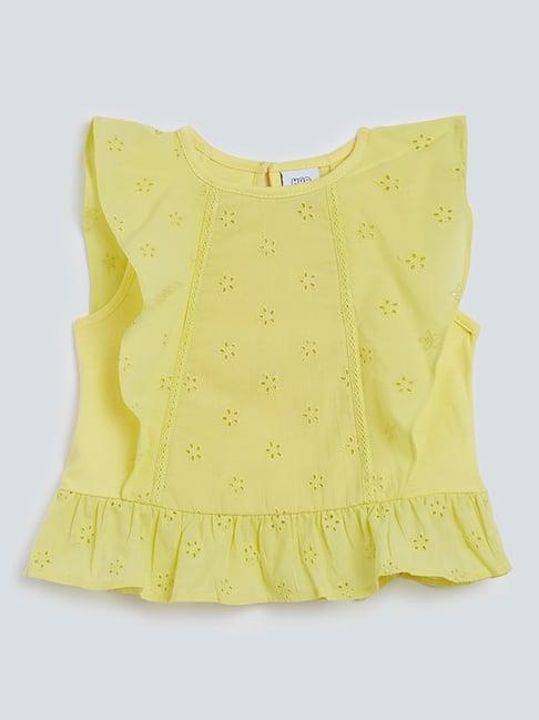 hop kids by westside yellow ruffled top