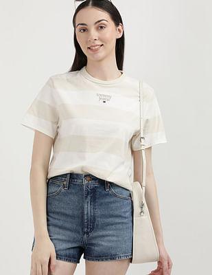 horizontal stripe essential logo t-shirt