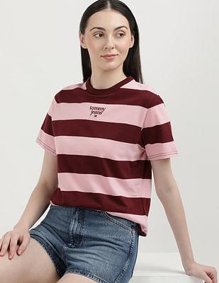 horizontal stripe essential logo t-shirt