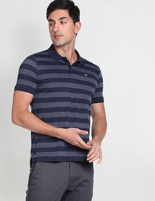 horizontal stripe logo polo shirt