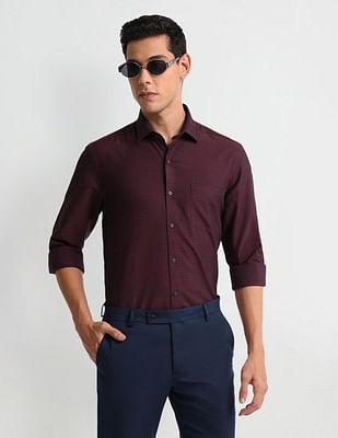 horizontal stripe manhattan slim fit shirt