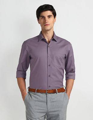 horizontal stripe slim fit shirt