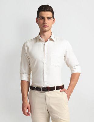 horizontal stripe twill shirt