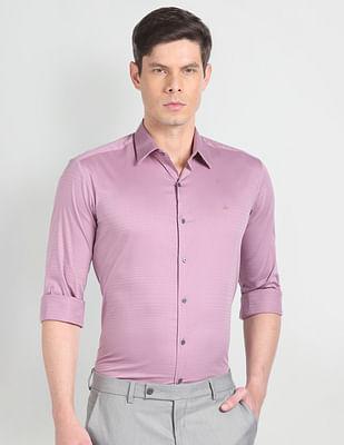 horizontal stripe twill shirt