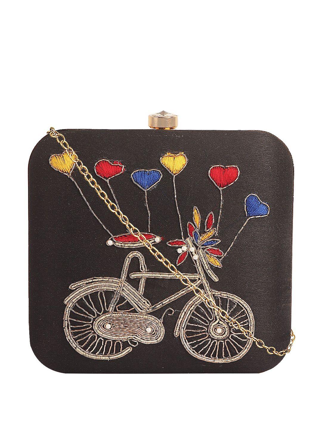 horra embroidered box clutch