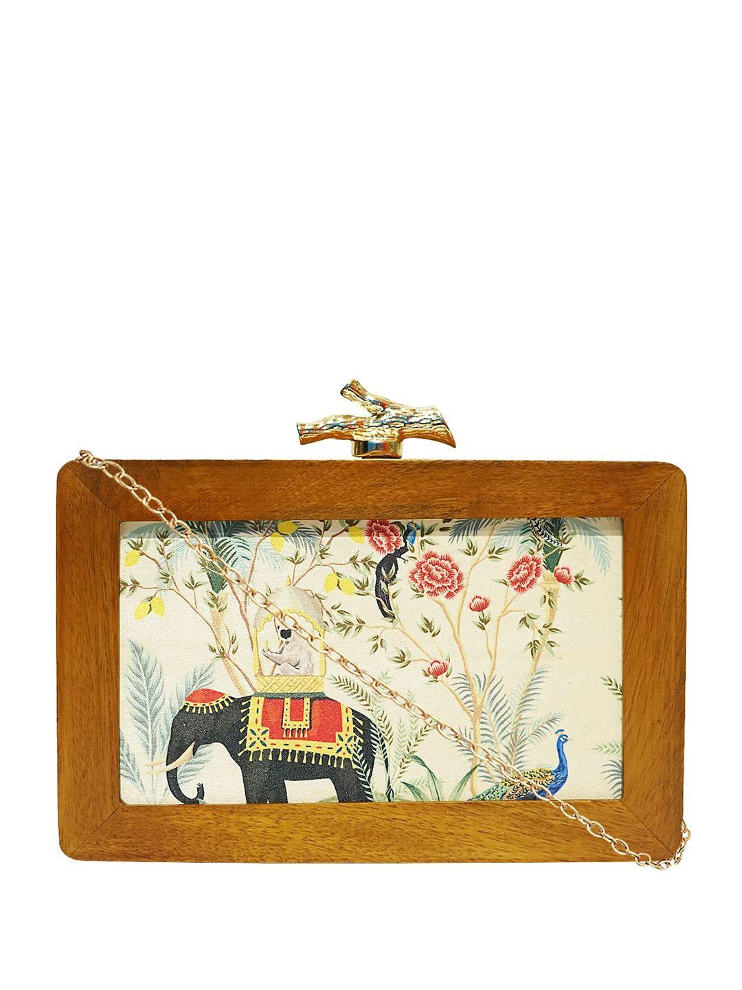 horra printed box clutch