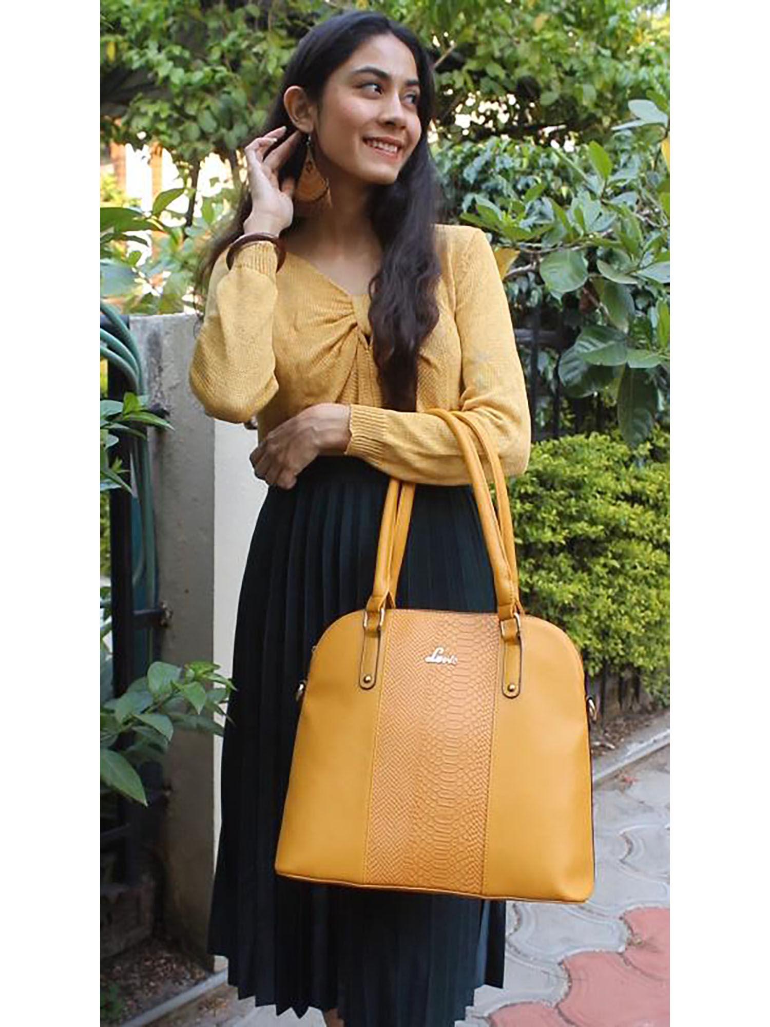 horse women's dome satchel (ochre)