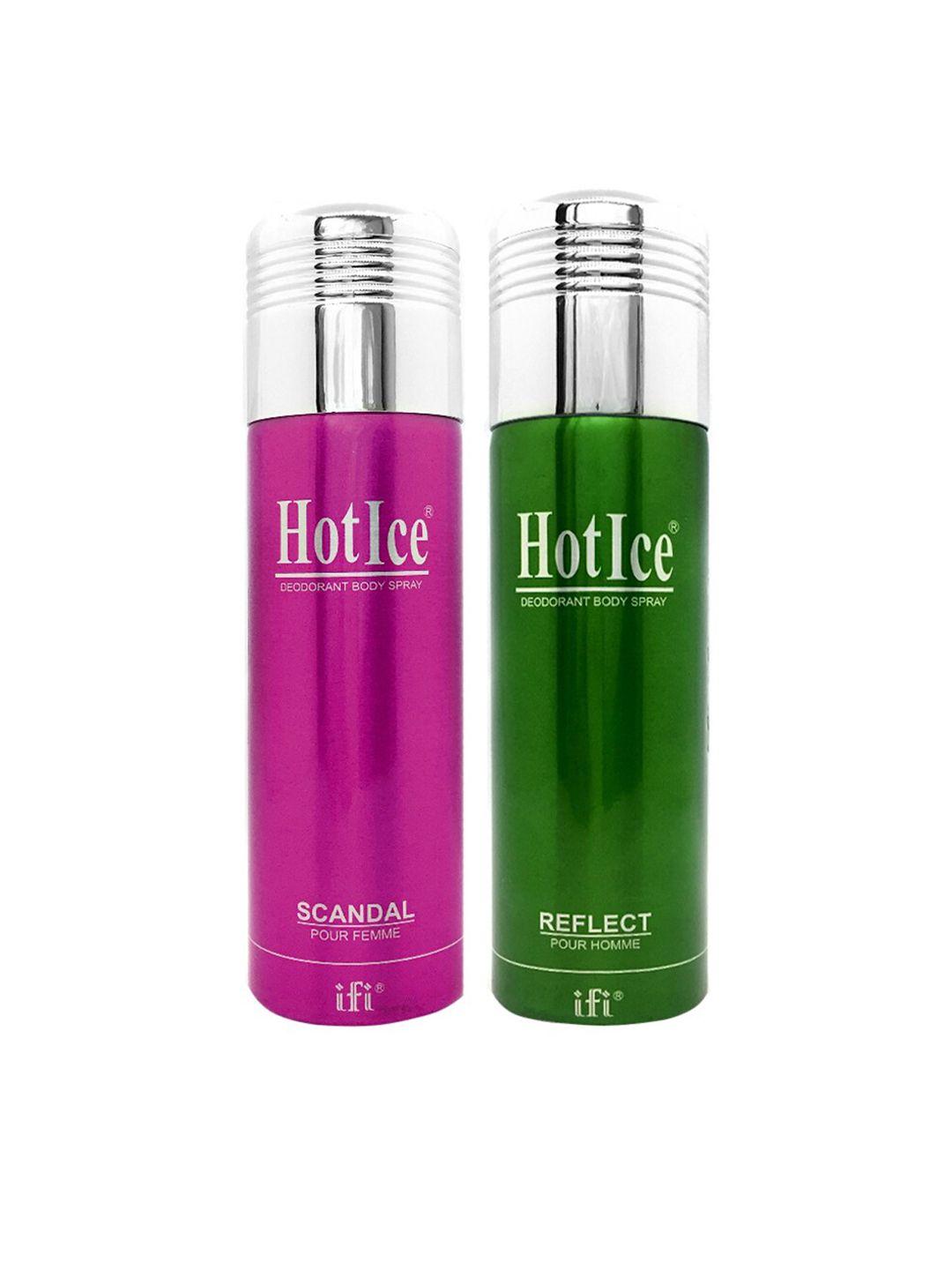 hot ice scandal fomme & reflect homme deodorant - 200ml each