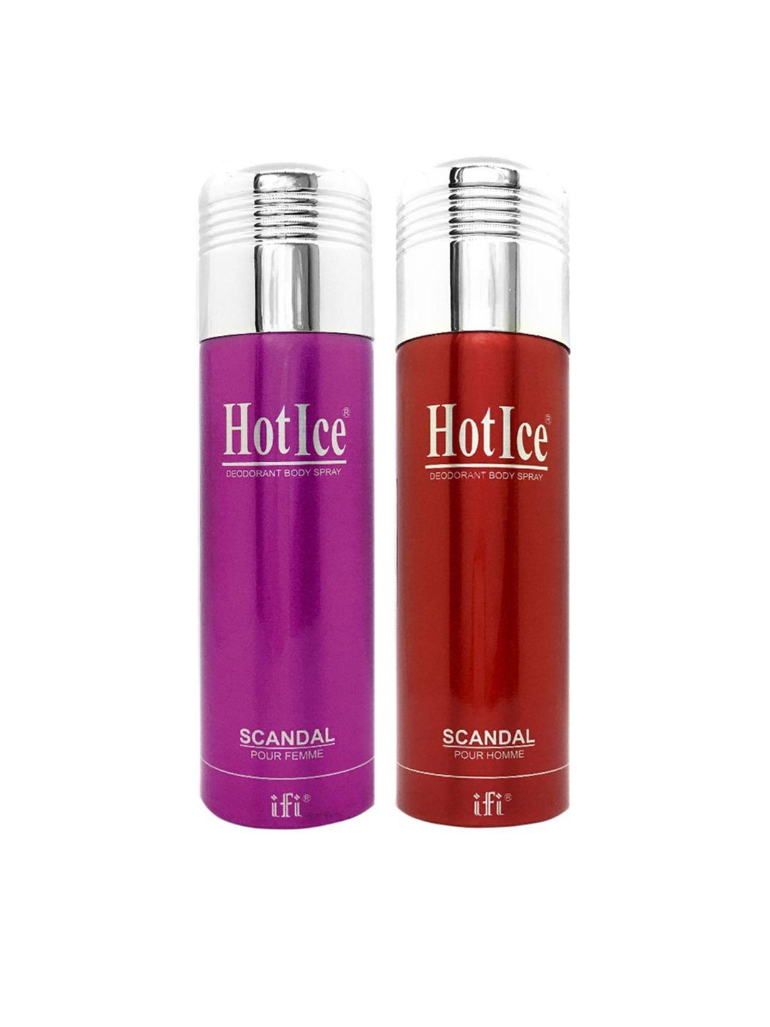 hot ice scandal fomme & scandal homme deodorant, 200ml each - ( set of 2)