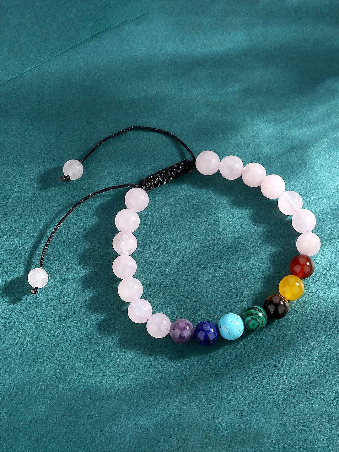 hot and bold 7 chakra natural gemstones beads wraparound bracelet