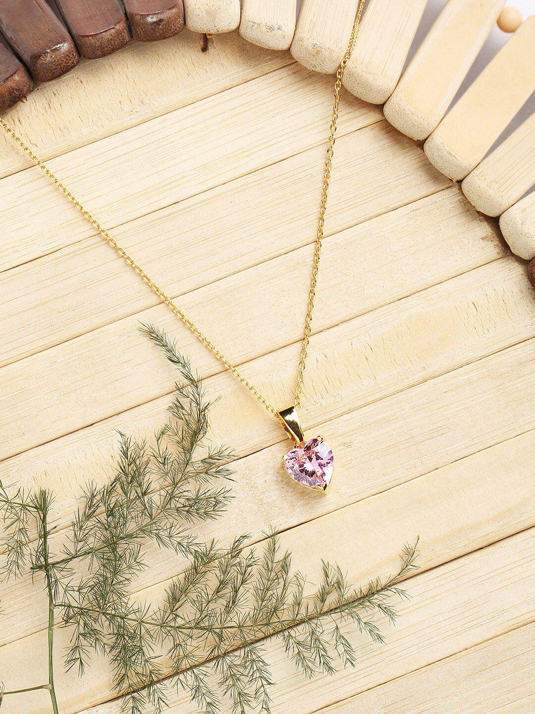 hot and bold gold-toned & pink brass gold-plated necklace