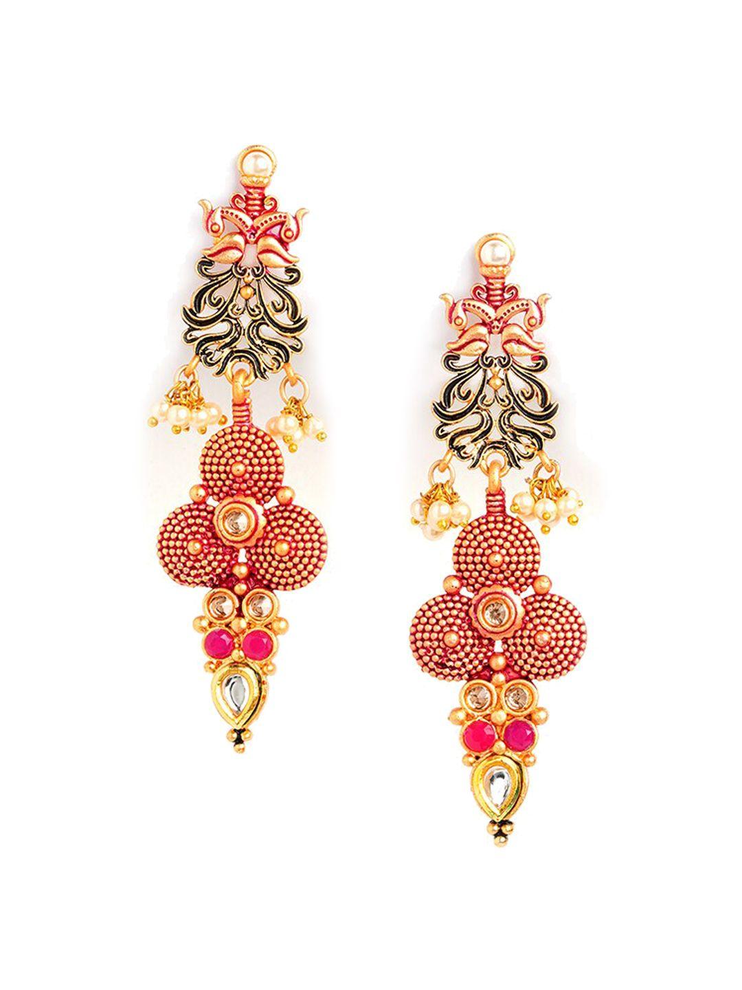 hot and bold gold-toned classic drop earrings