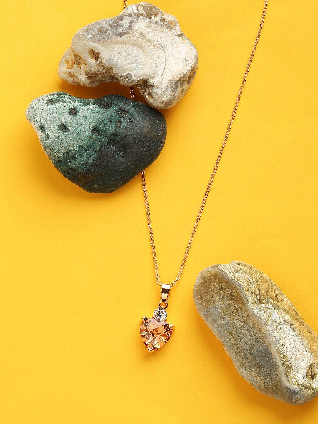 hot and bold rose gold & champagne brass rose gold-plated necklace