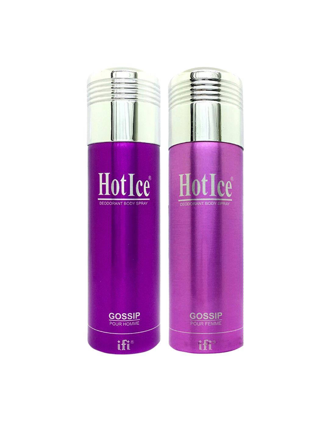 hot ice pack of 2 gossip deodorant - 200ml each