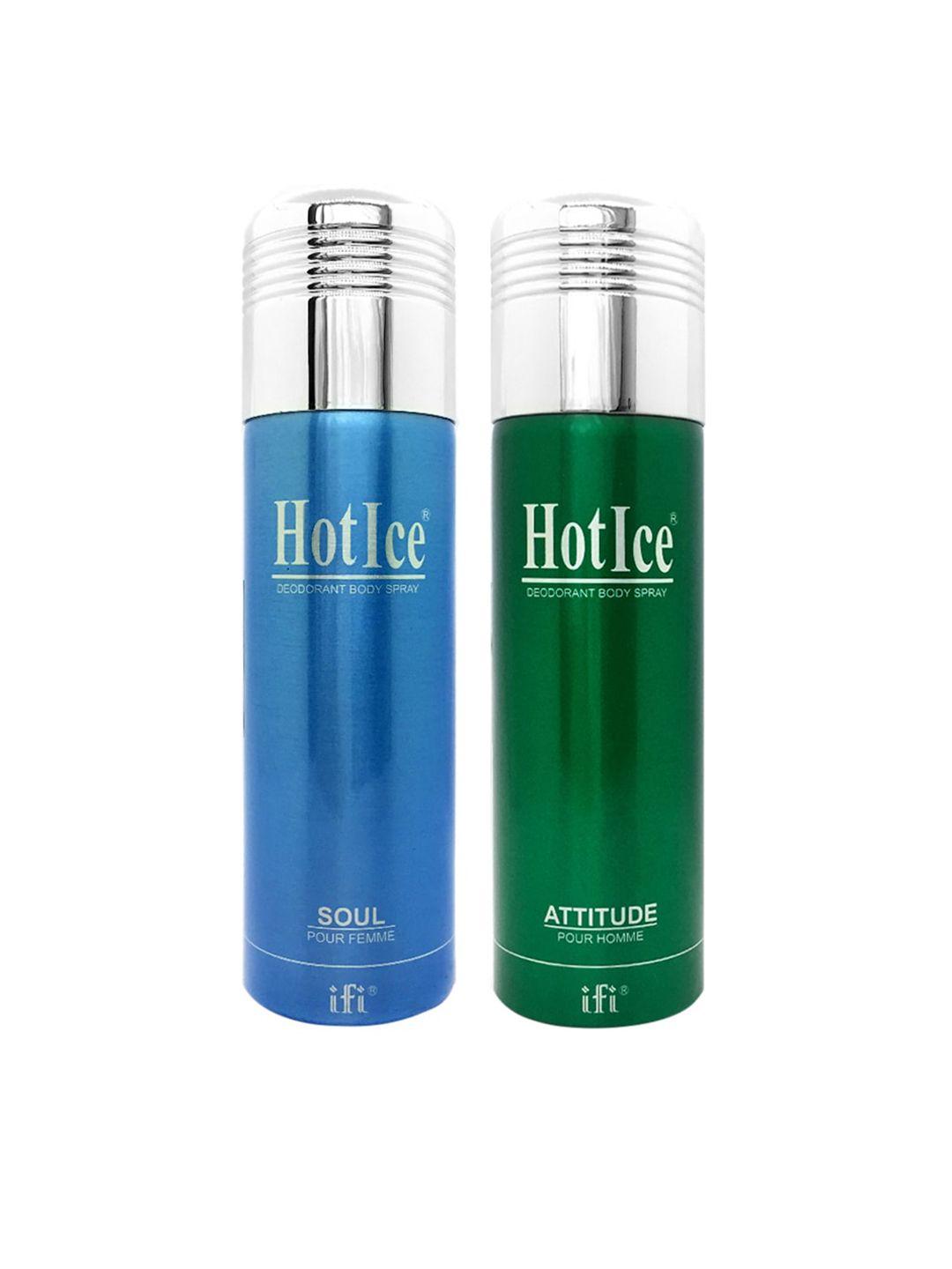 hot ice soul fomme & attitude homme deodorant - 200ml each