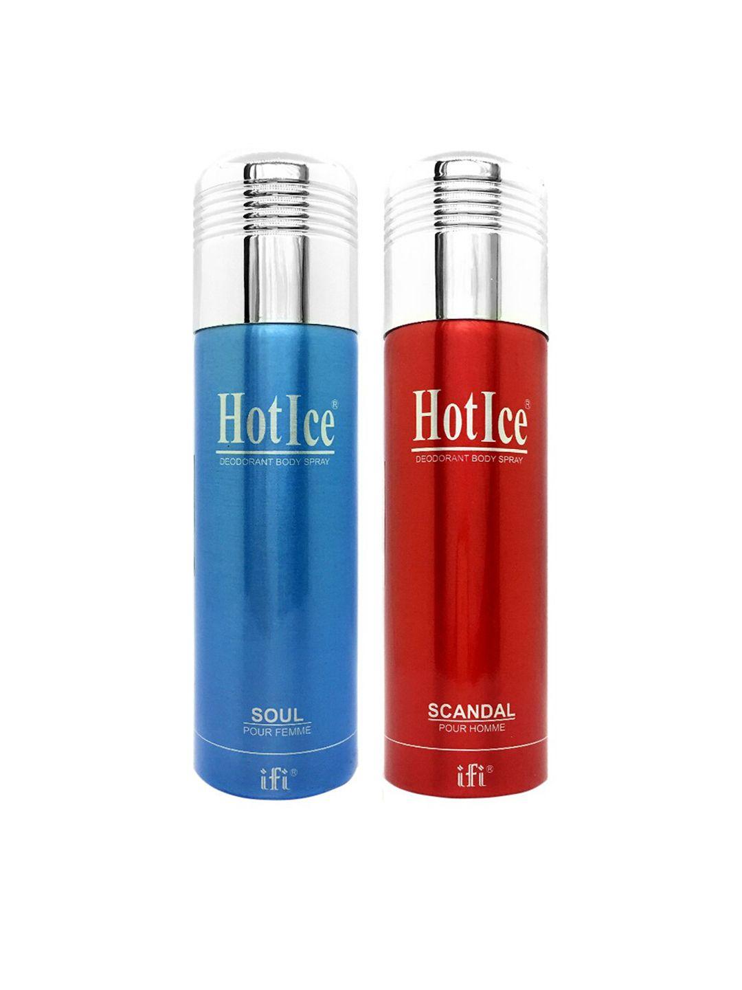 hot ice soul fomme & scandal homme deodorant combo 400ml