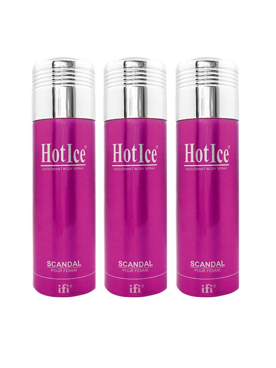 hot ice women pack of 3 scandal deodorant -  200ml each