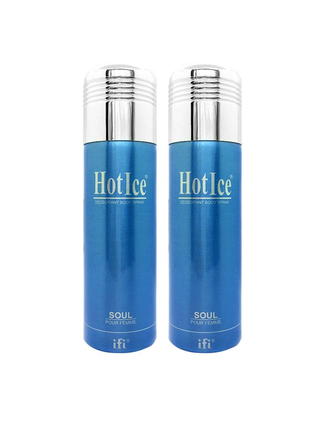 hot ice women set of 2 soul fomme deodorant - 200 ml each