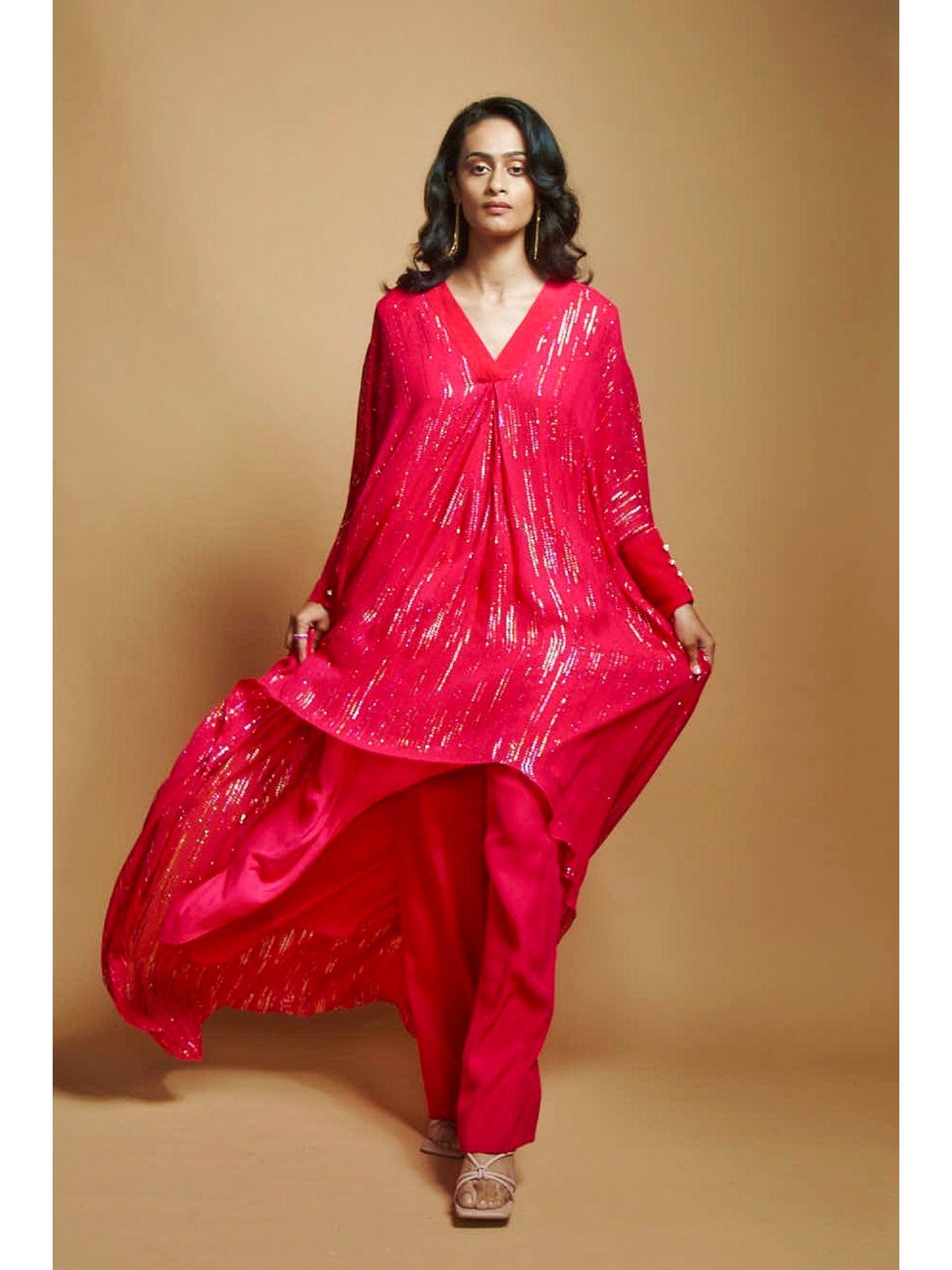 hot pink pathani tunic