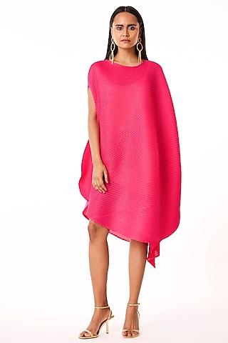 hot pink polyester dress