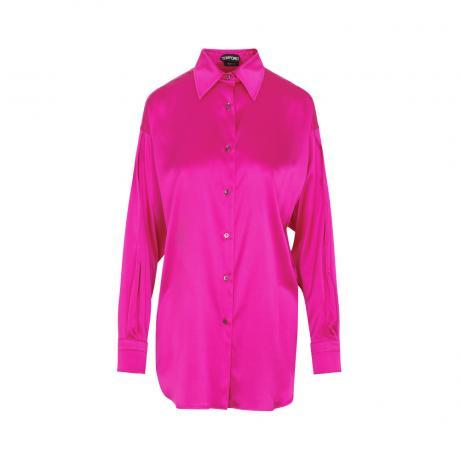 hot pink satin shirt
