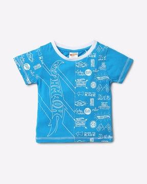 hot wheels graphic print round-neck t-shirt