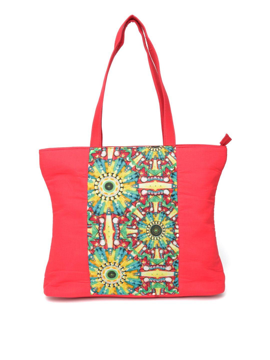 hotberries red printed tote bag