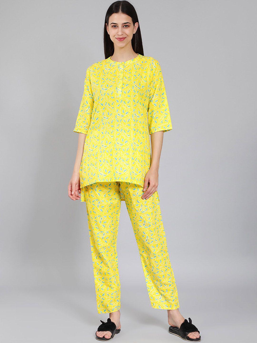 hotgown floral printed pure cotton night suit