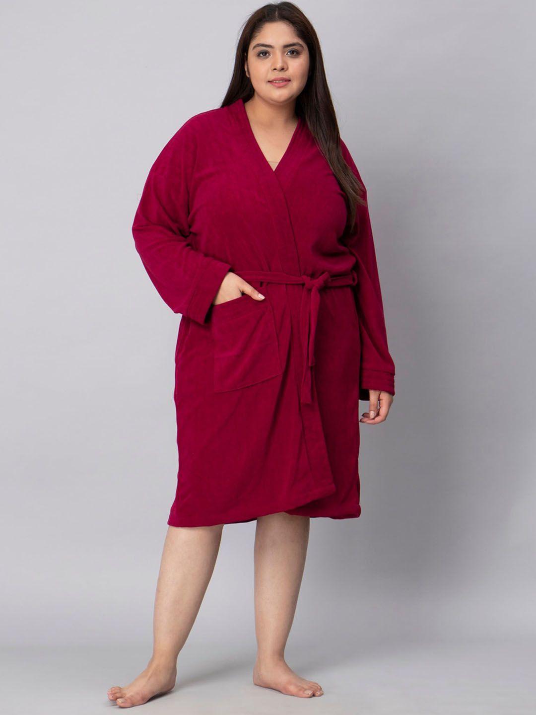 hotgown women maroon water absorbent bath robe