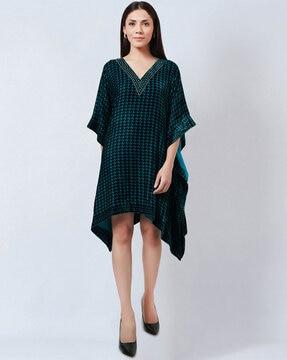 houndstooth print a-line tunic