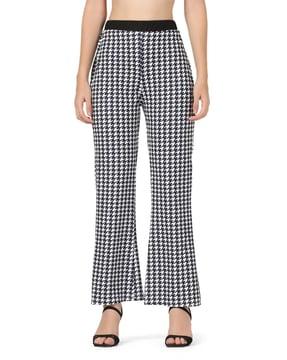 houndstooth relaxed fit trousers