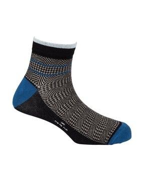 houndstooth pattern ankle-length socks