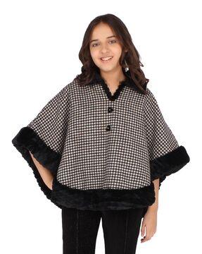 houndstooth pattern poncho