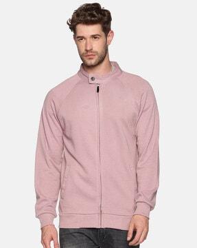 houndstooth print sweatshirt with insert pockets