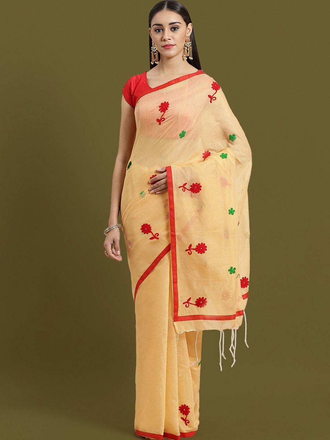 house of arli floral embroidered saree