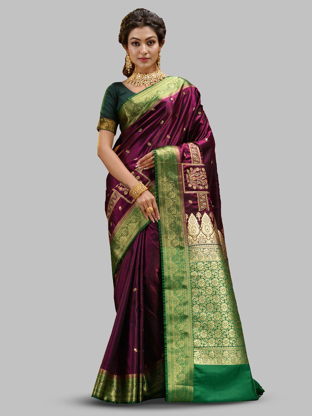 house of begum ethnic motifs zari satin silk banarasi saree