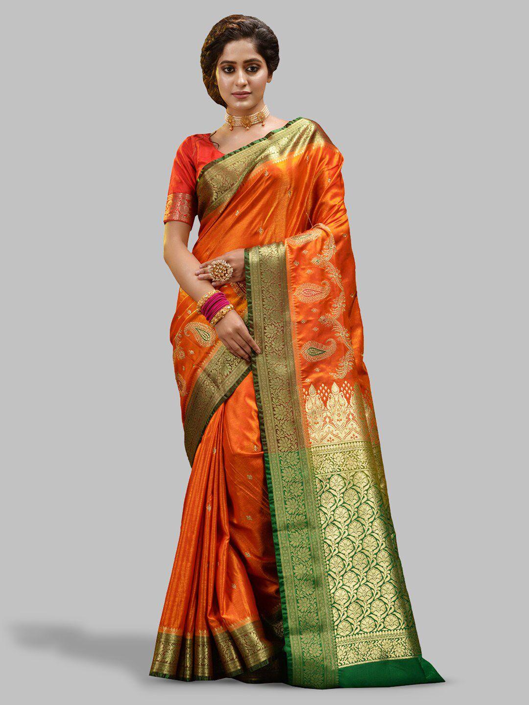 house of begum paisley woven design zari banarasi saree