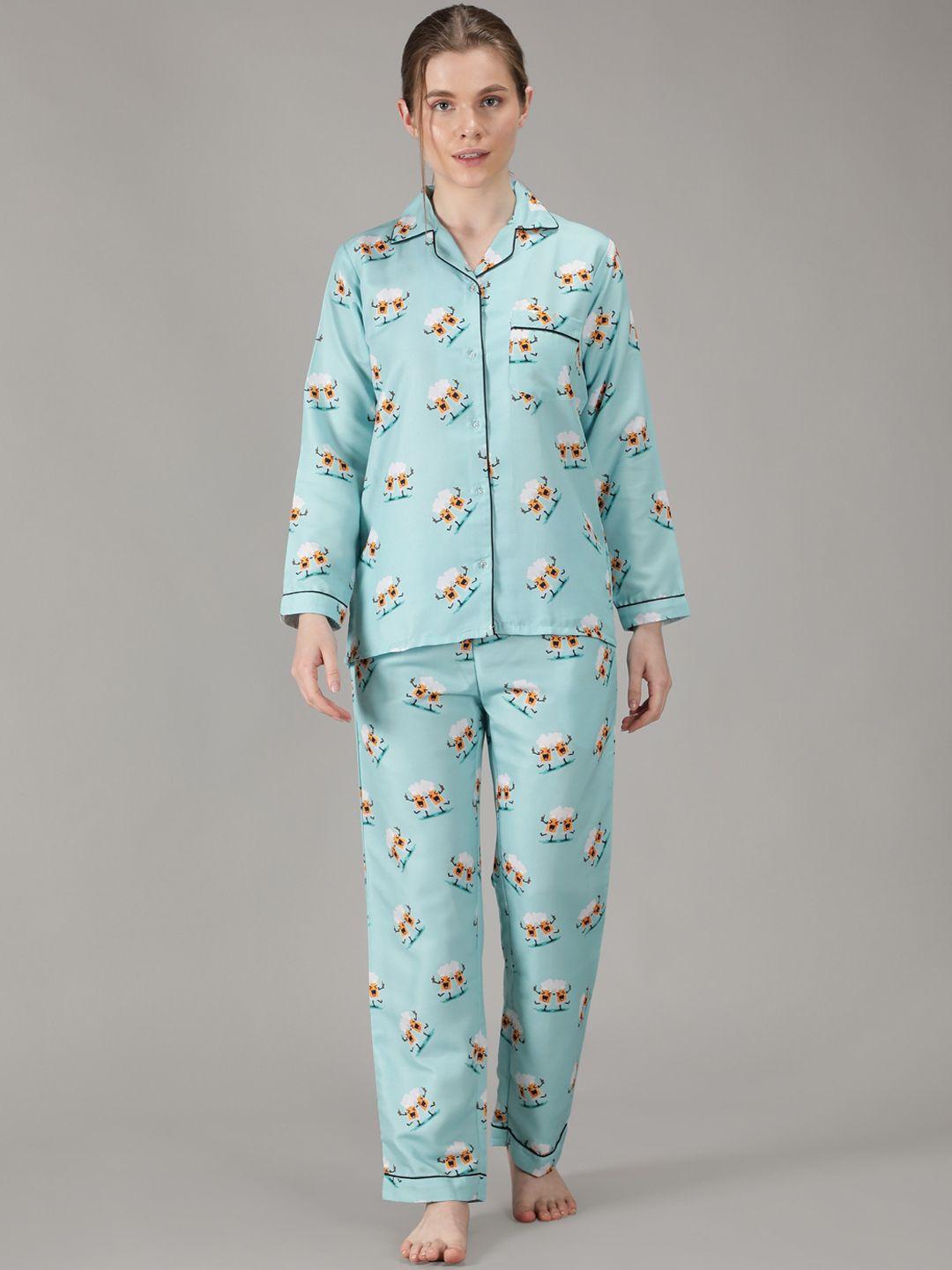 house of comfort conversational printed night suit