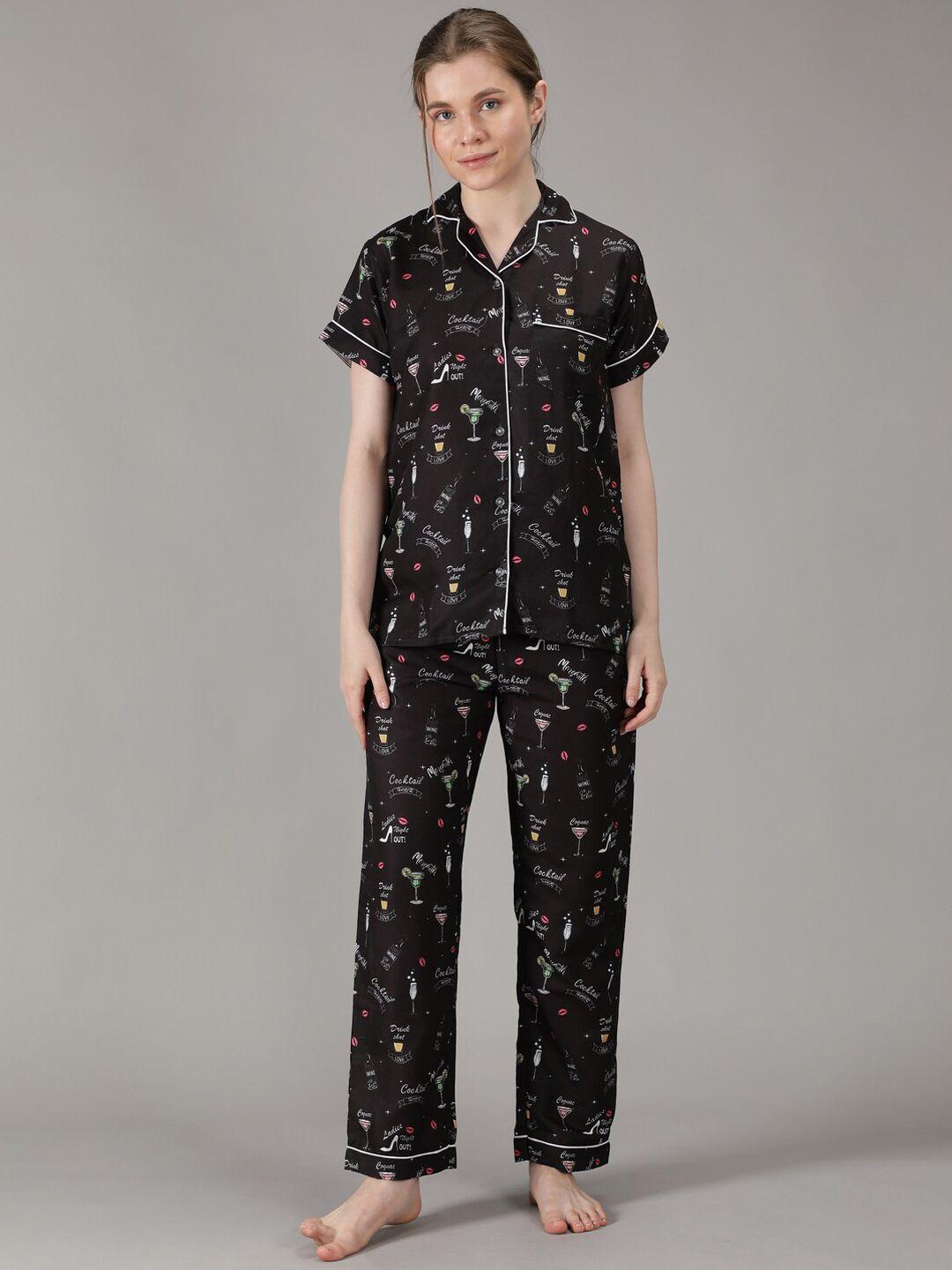 house of comfort conversational printed night suit