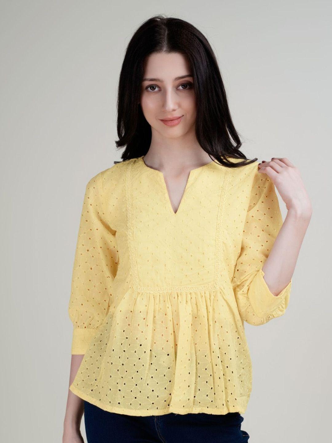 house of mira yellow cotton top