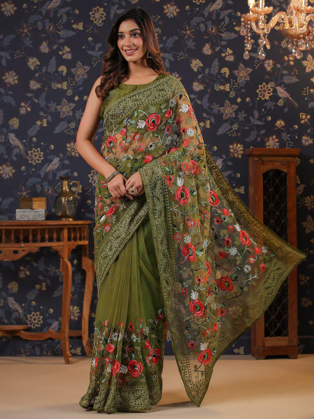 house of pataudi embroidered net sarees