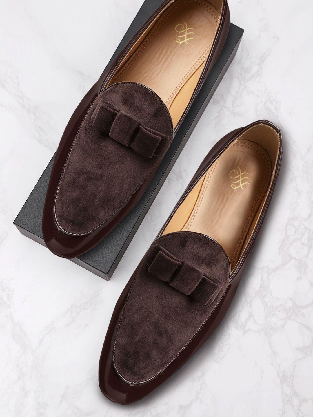 house of pataudi men brown handcrafted loafers
