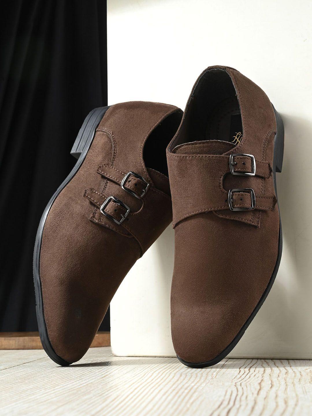house of pataudi men buckled formal monk shoes