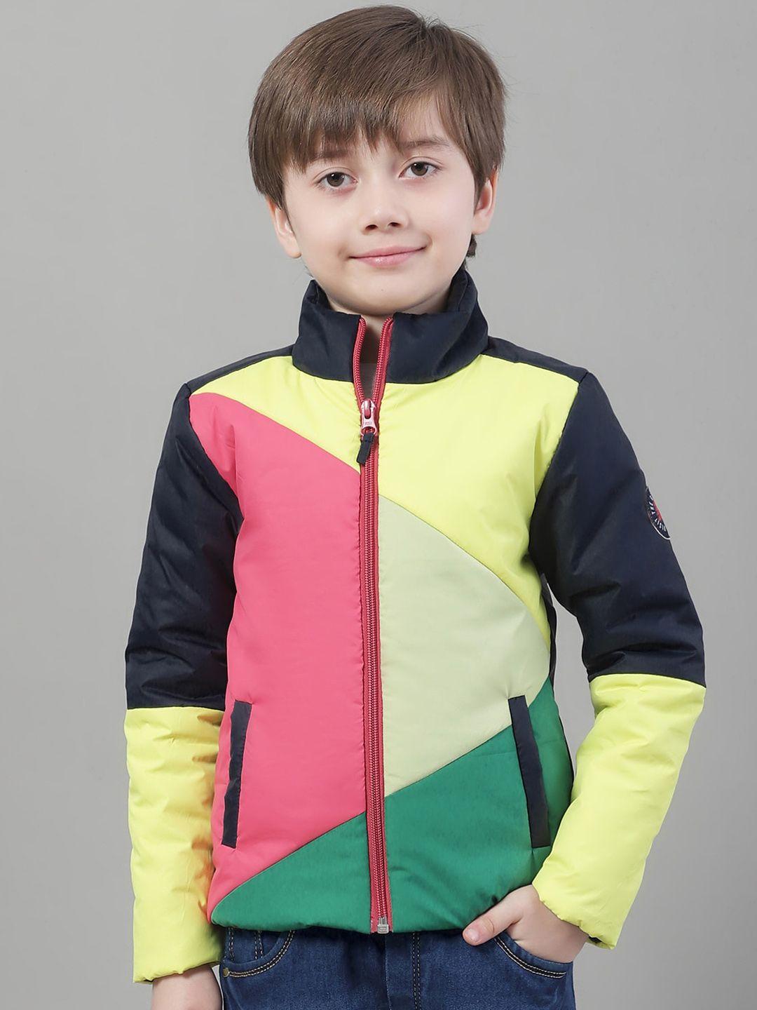 house of vedas boys colourblocked lightweight padded jacket