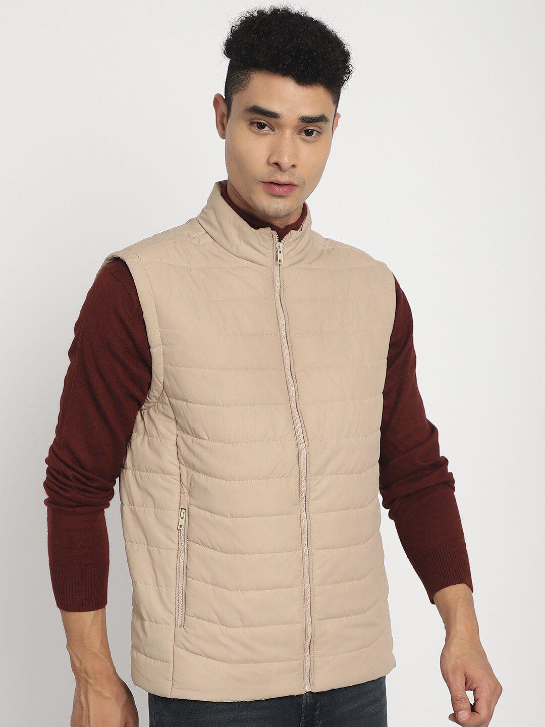 house of vedas mock collar sleeveless lightweight quilted jacket
