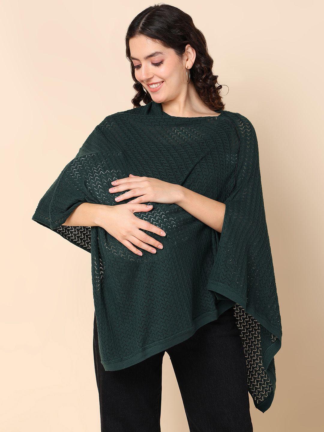 house of zelena open knit self design maternity poncho sweater
