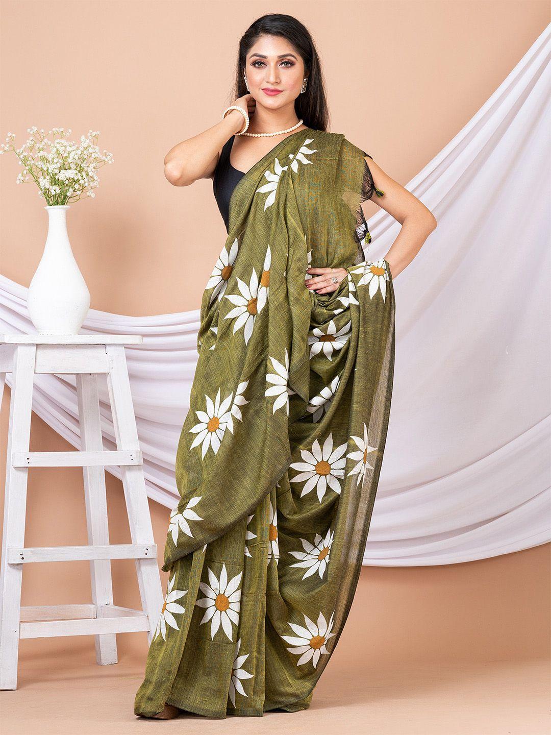 house of arli floral printed pure cotton saree