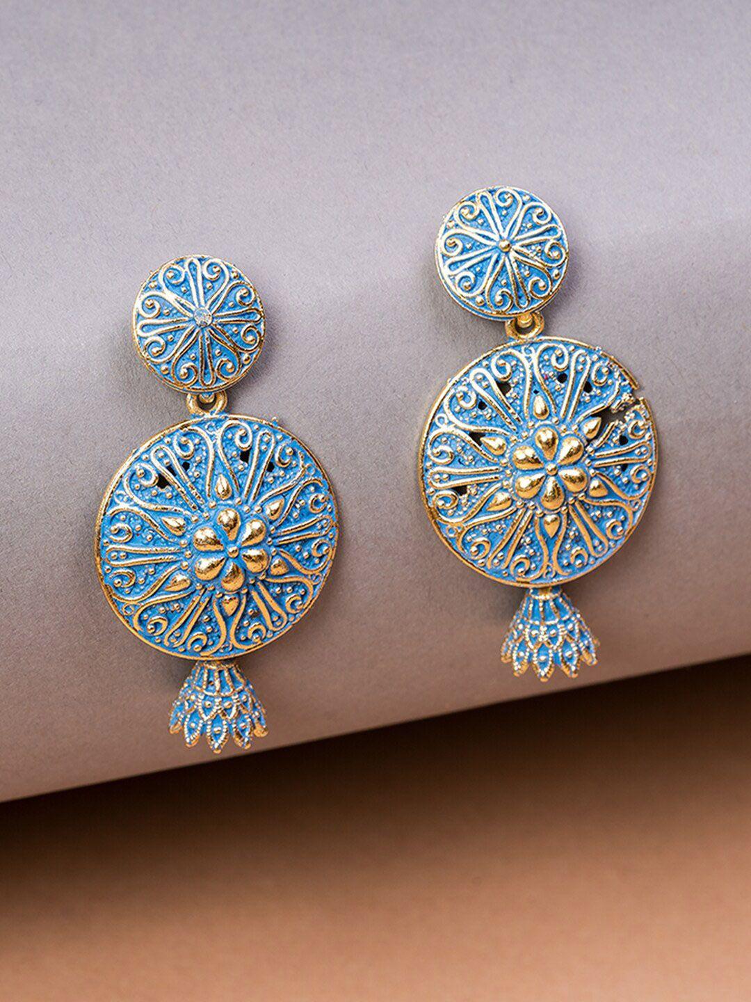 house of arli gold-plated circular drop earrings