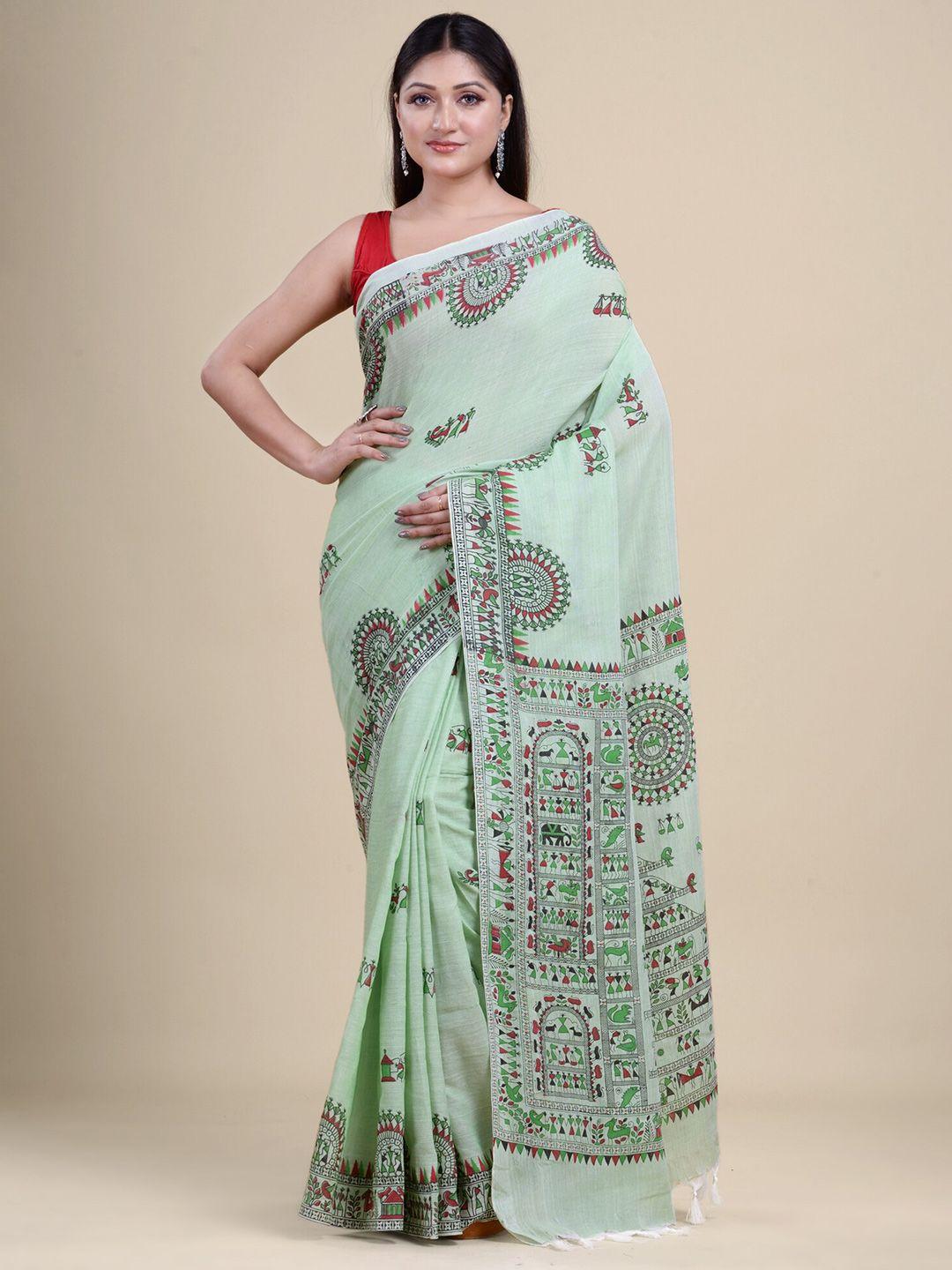 house of arli warli printed pure cotton saree